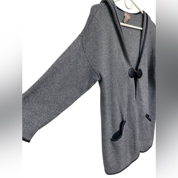 Chicos gray and navy hooded 3/4 sleeve jacket - Picture 3 of 8